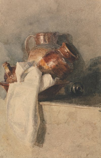 Still Life with Pitchers on a Shelf by Peter de Wint